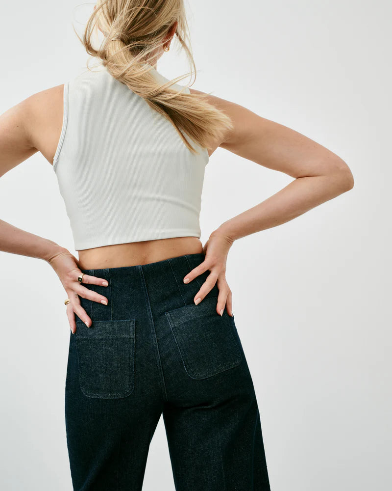 SPANXshape Zero Waistband Cropped Wide Leg Jeans